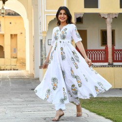 Frock style kurta with palazzo sale